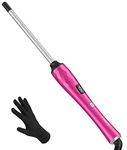 FARERY Small Curling Wand, 3/8 Inch Curling Iron for Short & Long Hair, Ceramic Small Barrel Curling Iron with Argan Oil & Keratin Infused, 30s Fast Heat Up, 12 Adjustable Temperature, Glove Included