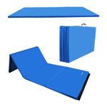 BalanceFrom All Purpose 4'x6'x2" Extra Thick High Density Anti Tear Gymnastics Gym Folding Exercise Aerobics Mats, Blue
