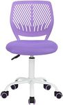 Homy Casa Desk Chair Adjustable Swivel Office Chair Fabric Seat Ergonomic Task Chair without Armrest, Purple