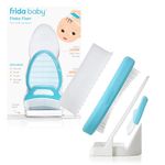 FridaBaby DermaFrida the FlakeFixer Cradle Cap Treatment System: 3-Step Cradle Cap Kit, Soothes Baby's Scalp, Prevents Dryness and Flakes, Sponge, Brush, and Comb + Storage Stand