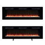 Dimplex Sierra Optiflame Media Wall Fireplace, 72"/182.9cm, Wall Mount, Recess Fit, Free Standing Electric Fire, 7 Colour Themes, Choice of Fuel Beds, Cool Touch Glass, 1.6kW Electric Heater