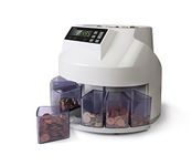 Safescan 1250 EUR Coin Counter That Quickly Value Counts and Sorts Mixed Euro Coins - Coin Sorter That Sorts Coins Per Denomination - Money Counting Machine for Continuous Coin Counting