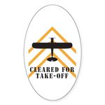 CafePress Aviation Airplane Runway Oval Bumper Sticker, Euro Oval Car Decal