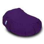 Yogan Crescent Yoga Cushion/Meditation Cushion | Natural Buckwheat Hulls Filling | Outer Cover (Could be Removed and Washed) - Made of 100% Organic Cotton (Royal Purple)