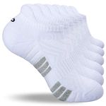 coskefy Running Socks Thick Cushion Ankle Socks Anti-Blister Cotton Trainer Socks Short Athletic Sports Socks for Men Women (6 Pairs)