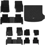 3W Floor Mats & Cargo Liner with Carpets on TOP Fit for 2022-2025 Jeep Grand Cherokee(Non L or WK) Full Set Black Mats Custom Fit for Grand Cherokee, 8PCS