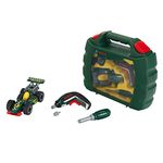 Theo Klein 8395 Bosch Grand Prix Tool Box Set with,xolino Cordless Screwdriver, Racing car to assemble and disassemble, Toy for children aged 3 years and up