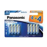 Panasonic PANLR6EGE4BLI Evolta AA/Lr6 AA Alkaline Battery (Pack of 8)