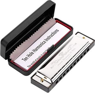 Anwenk Harmonica Key of C 10 Hole 20 Tone Diatonic Harmonica C with Case for Beginner,Students, Kids Gift