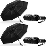 Rain-Mate Compact Travel Stick Umbrella - Portable Folding Windproof Umbrella - Auto Open & Close Button