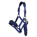 LeMieux Vogue Fleece Headcollar - Halter & Leadrope (Royal Blue - Full)