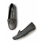 Marc Loire Women Soft Comfortable Flat Loafer for Casual & Office Wear (Dark Grey, Numeric_3)