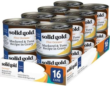 Solid Gold - Five Oceans Wet Cat Food for All Life Stages - Grain Free Holistic Canned Cat Food Shreds with Gravy
