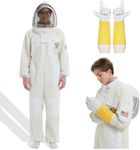 3Layer bee suits for men& Women sting proof, Apiarist Ultra Ventilated bee protective gear,Beekeepers Suit with Glove &Veil Hood &beekeeping supplies (XL)