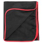 REDCAMP Large Waterproof Stadium Blanket for Cold Weather, Soft Warm Fleece Camping Blanket Windproof for Outdoor Sports, Blue/Red (Outer Black/Inner Black)