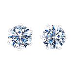 HIGHSPARK 925 Silver Solitaire Stud Earrings | 92.5 Sterling Silver & Round Brilliant Cubic Zirconia Tops for Men Women | Silver 6mm