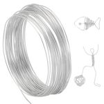 PH PandaHall 0.8mm*10m Aluminum Craft Wire, Silver Modelling Jewllery Wire, Soft Metal Craft Wire, Bendy Wire for DIY Sculpture Jewellery Making Wire Weaving and Wrapping, 20 Gauge