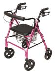 Graham Field Lumex Walkabout Four-Wheel Contour Deluxe Rollator, Pink