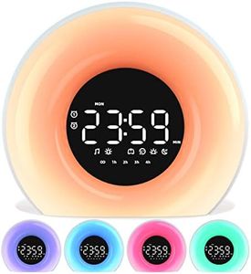 OrangeLight Wake Up Light Sunrise Alarm Clock with Sunrise Sunset Simulation 25 Nature Sleep Sounds 12 Colors Night Light Dual Alarms Snooze Function Sleep Aid for Heavy Sleepers Kids Adults (White)