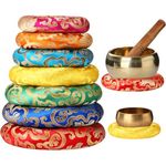 Barydat 7 Pieces Silk Singing Bowl Cushion Set Cushion O Ring Cushion Pillow Tibetan Sound Bowls Sound Bowls for 6-12 Inch Crystal Sing Bowl,7 Sizes
