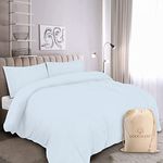 Good Sleep Bedding King Size Duvet Cover Sets - 100% Viscose Derived from Bamboo Bedding, 3Pc Kingsize Duvet Cover Sets, Zipper Closure Bedding Sets King Size, Cooling Bedding, Soft Light Blue Bedding