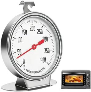 1pcs Stainless Steel Oven Thermometer with Stand, Round Dial Temperature Gauge for Oven Monitoring, Accurate Heat Resistant Thermometer for Baking, Roasting and Grilling, Home Kitchen Cooking Tool