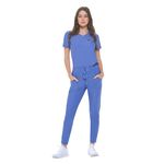 Natural Uniforms Ultra Stretch Form Fitting Womens Scrub Set (Ceil Blue, Small)