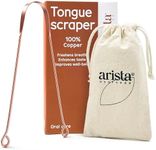 Arista Copper Tongue Scraper for Adults, 100% Copper Tongue Cleaner for Kids, Extreme Bad Breath Treatment for Adults, Copper Metal Tongue Scraper Ayurvedic, Tongue Scraper Reusable, Tongue Scrubber