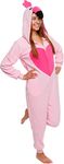 Funziez! Slim Fit Adult Onesie - Animal Halloween Costume - Plush Fruit One Piece Cosplay Suit for Women and Men