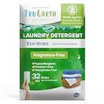 Tru Earth Eco-Strips Laundry Detergent Strips 32 Loads. No Plastic Packaging, Ultra-Concentrated, Pre-Measured Strips, Easy Storage. For Machine & Hand Washing, Fragrance Free