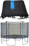 Upper Bounce Trampoline Net Replacement Safety Enclosure, Fits for 15 ft Round Frames, 8 Straight Poles, Installs Outside of Frame - NET ONLY