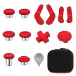 Elite Series 2 Controller Accessories, 13 in 1 Metal Thumbsticks for Xbox One Elite Series 2, Gaming Accessory Replacement Parts Compatible with Xbox Elite Wireless Controller Series 2 Core(Red)