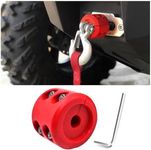 Bittwee Car Rubber Winch Stopper for ATV UTV Truck, Cable Saver Hook Stopper Line for Synthetic Rope, Bump Shock Saver Dampener with Stainless Steel Screw and Nut, Quick Installation Tool (Red)