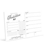 Bliss Collections Weekly Planner, Productive AF, Undated Tear-Off Sheets Notepad Includes Calendar, Organizer, Scheduler for Goals, Tasks, Ideas, Notes, To Do Lists and Habit Tracker, 6"x9" (50 Sheets)