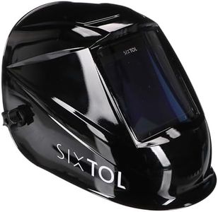 SIXTOL WELDING MASK PRO VIEW | Solar Automatisch verdunkelnd Schweißhelm | Schweißmaske mit großes Sichtfeld | Schleif-Funktion | Breiter Schatten 5-9/9-13 Schweißhelm für TIG MIG ARC | Schwarz