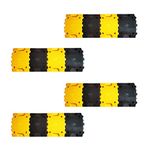 Robustt Plastic Speed Bump"1Mtr, 50mm" Road Reflectors (8 Yellow & 8 Black Pieces) for high visibility and Concrete Traffic Driveway