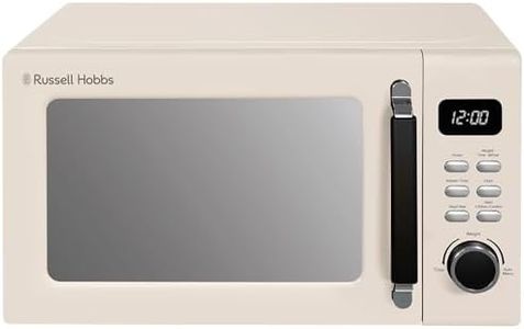 Russell Hobbs RHM2026C STYLEVIA 20 Litre 800 W Cream Digital Microwave, 5 Power Levels, Mirror Finish, 8 Auto Cook Settings