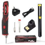 FrogBro 11 W Battery Soldering Iron Set with 2 Soldering Tips, 1 Desoldering Pump and Type C Cable + UK Adapter, Easy to Use, Professional and Safe Cordless Welding Tools (LD006A-11W-UK)