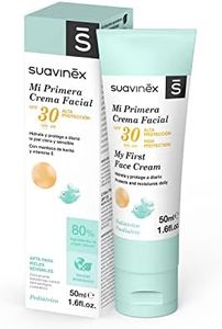 Suavinex, Crema Facial para Bebés, Crema Hidratante Diaria con Protección Solar SPF30. Antipolución y Detoxificante. Crema Solar para Bebés. 80% Ingredientes de Origen Natural, 50 ml