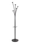 Alba Festival Hat and Coat Stand Tubular Steel with Umbrella Holder and 5 Pegs Black Ref PMFESTY N