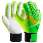 Sportout Kids Goalkeeper Gloves, Soccer Gloves with Double Wrist Protection and Non-Slip Wear Resistant Latex Material to Give Protection to Prevent Injuries (Green, 5)