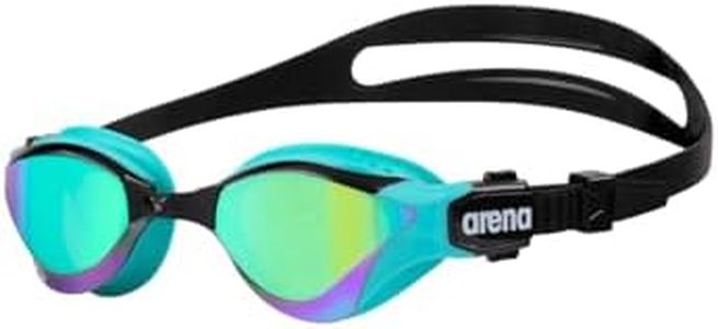 ARENA Unisex Adult Cobra Tri Swimming Goggles for Triathlon and Fitness Swipe Anti-Fog Wide Vision Mirror Lens, Emerald/Peacock