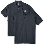 Gildan Men's Ultra Cotton Pique Sport Shirt, Style G3800, 2-Pack, Dark Heather, Small