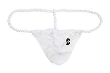 Newsywell Men's Cotton Thong Bulge Fashion Micro Bikinis for Men Low Rise Briefs Underwear White X-Large