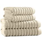 Towelogy Bamboo Bathroom Towel Set of 4 – 2 XL Bath Towel 90x140 cm & 2 XL Hand Towel 70x120 cm Premium Quality Soft and Absorbent | OEKO-TEX CERTIFIED (Ivory)