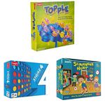 Funskool Games - Topple, Strategy Balancing and Skill Game, Kids & Family, 2-4 Players & Games - Strike 4, Classic disc Dropping Game, Get 4 in a Row, Connect Game, 2 Players