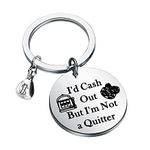 PLITI Casino Gift Slot Machine Keychain Casino Lover Gift Gambler Gift I'd Cash Out But I'm Not A Quitter Gambling Keyring (Cash Quitter kyCA)