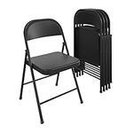 COSCO SmartFold® All-Steel Folding Chair, 4-Pack, Black