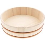 TIKUSAN Wooden Hangiri Sushi Rice Mixing Tub PP Band Made in Japan Made of Momi Fir Sushi Rice Bowl Sushi Oke (11.8")