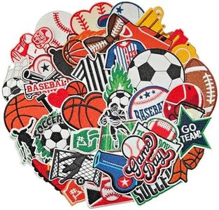 TXSN Sports Iron on Patches, Boys Balls Themed Embroidered Iron on/Sew on Applique Patches for Clothing, Pants, Backpacks, Hats, Jeans, DIY Accessories.